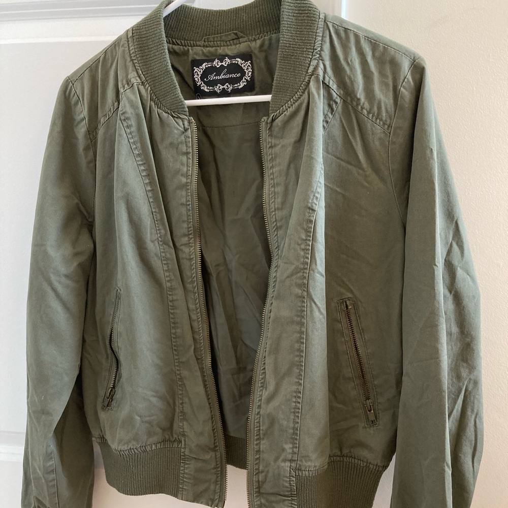 Canvas Bomber Jacket Vintage Style